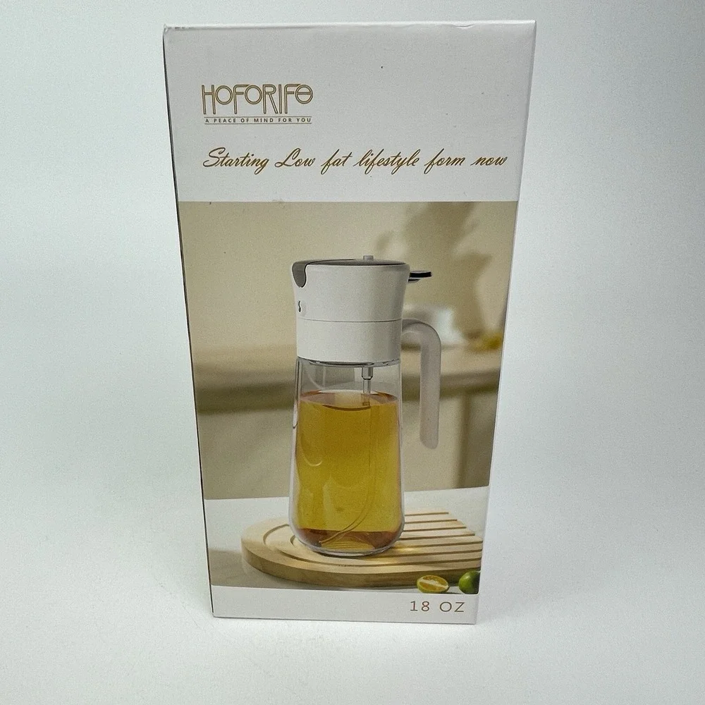 Glass Olive Oil Dispenser Bottle and Oil Sprayer Bottle 2 In 1 Salad Cooking